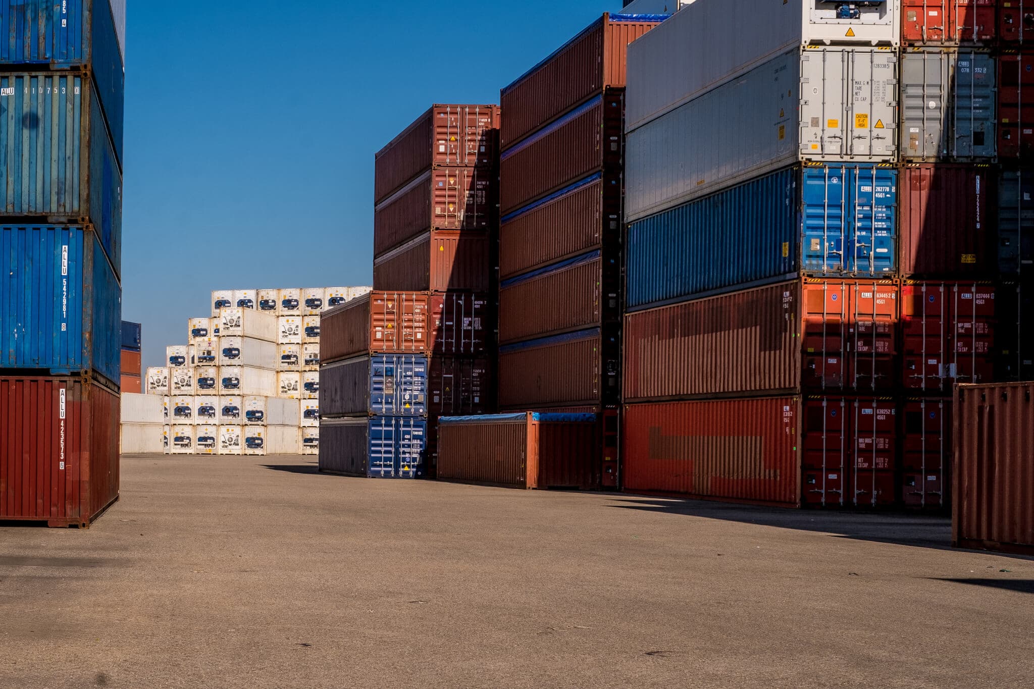 Shipping containers at port